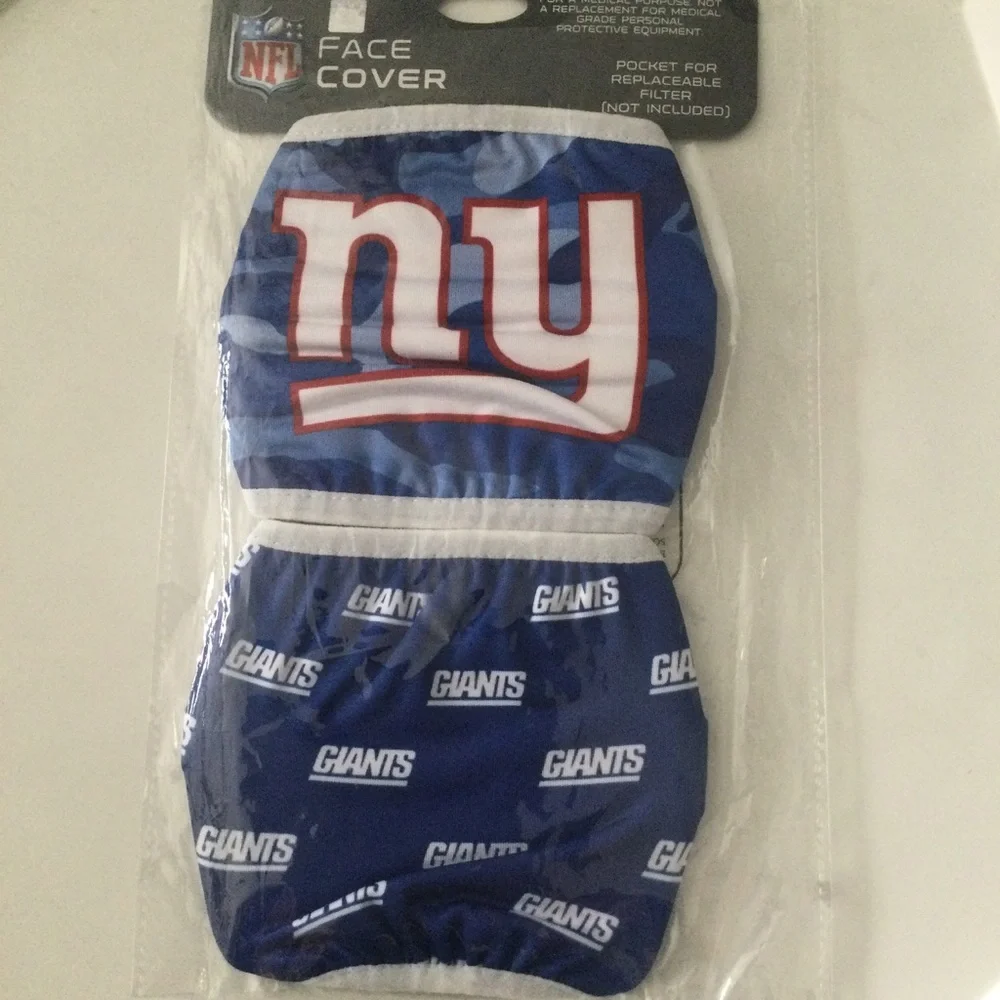 FOCO NFL NEW YORK GIANTS CLUTCH 2 pack FACE MASKS UNISEX ADULT NWT